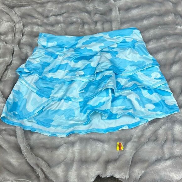 ID Ideology Women's Active Flounce Skort, Created for Macy's - Camo Aquatone Siz - Picture 2 of 3